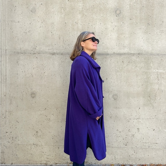 Austrian boiled wool minimalist oversize coat from Geiger 90s - Picture 4 of 9